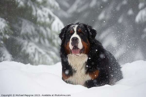 Portrait of a cute bernese mountain dog created with generative  Picture Board by Michael Piepgras