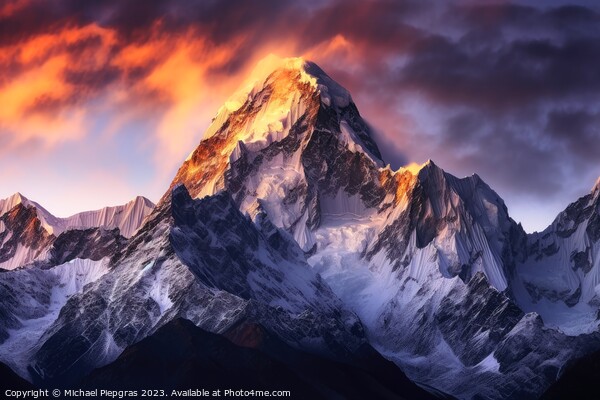 Mesmerizing mountains in beautiful warm light created with gener Picture Board by Michael Piepgras