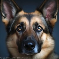 Buy canvas prints of Portrait of a cute german shepherd dog created with generative A by Michael Piepgras