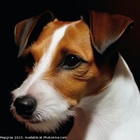 Buy canvas prints of Portrait of a cute Jack Russel terrier do created with generativ by Michael Piepgras