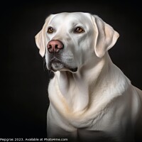 Buy canvas prints of Portrait of a cute labrador dog created with generative AI techn by Michael Piepgras