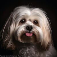 Buy canvas prints of Portrait of a cute Malteser dog created with generative AI techn by Michael Piepgras