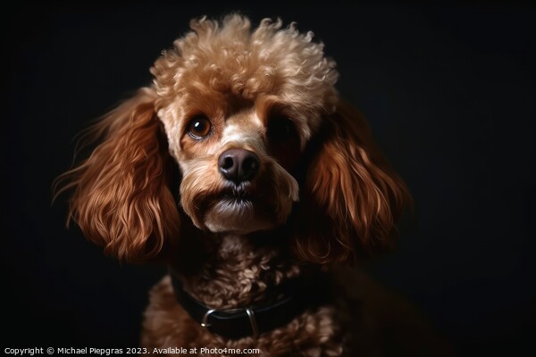 Portrait of a cute poodle dog created with generative AI technol Picture Board by Michael Piepgras