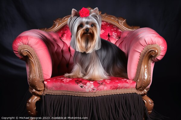 Portrait of a cute yorkshire terrier dog created with generative Picture Board by Michael Piepgras