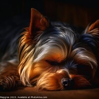 Buy canvas prints of Portrait of a cute yorkshire terrier dog created with generative by Michael Piepgras