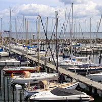 Buy canvas prints of Lots of boats at the Marina in Schilksee close to Kiel in German by Michael Piepgras
