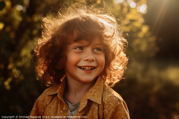 A portrait of happy smiling boy on a sunny day created with gene Picture Board by Michael Piepgras