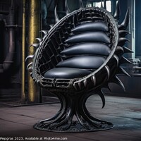 Buy canvas prints of A chair in demonic industrial style created with generative AI t by Michael Piepgras