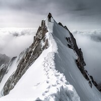 Buy canvas prints of A single climber on the way to the summit created with generativ by Michael Piepgras