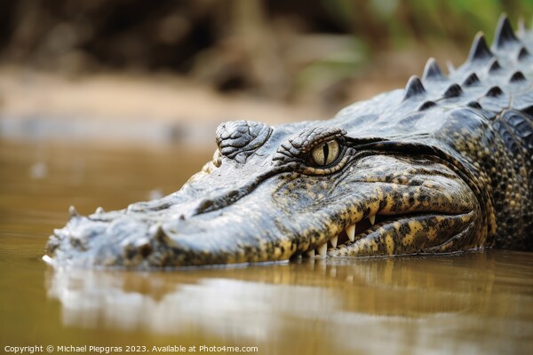 Close up of a crocodile hunting its prey created with generative Picture Board by Michael Piepgras