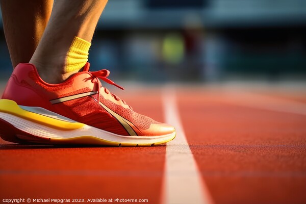 Close up of a human sport shoes on a sports field created with g Picture Board by Michael Piepgras
