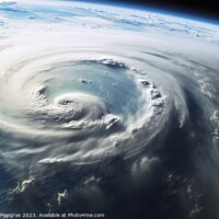 Buy canvas prints of Looking from space on a hurricane on planet earth created with g by Michael Piepgras