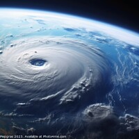 Buy canvas prints of Looking from space on a hurricane on planet earth created with g by Michael Piepgras