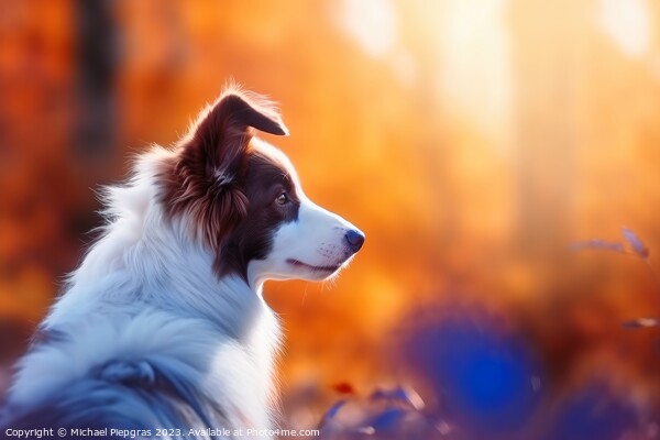 Portrait of a cute border collie dog created with generative AI  Picture Board by Michael Piepgras