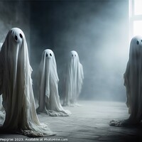Buy canvas prints of Spooky ghost creatures coming out of the wall created with gener by Michael Piepgras