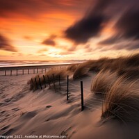 Buy canvas prints of A beach in europe at sunset long time exposure. by Michael Piepgras
