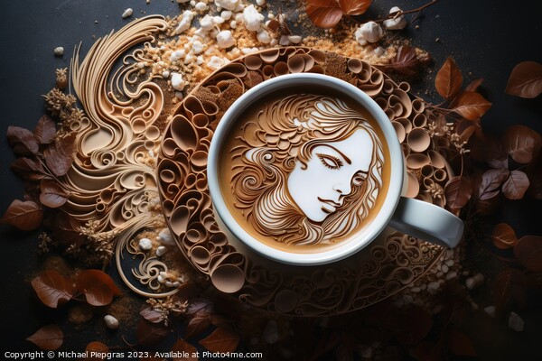 A beautiful coffee and cream artwork in deep brown color. Picture Board by Michael Piepgras