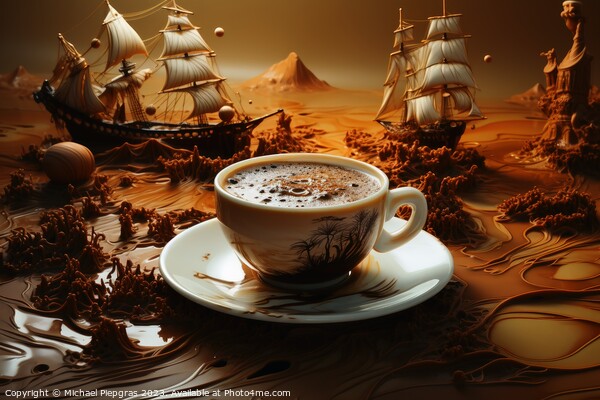 A beautiful coffee and cream artwork in deep brown color. Picture Board by Michael Piepgras