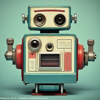 Buy canvas prints of A vintage polaroid of an AI robot. by Michael Piepgras