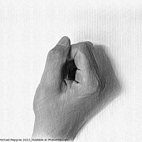 Buy canvas prints of A pencil drawing of a human hand showing gestures. by Michael Piepgras