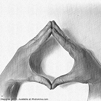 Buy canvas prints of A pencil drawing of a human hand showing gestures. by Michael Piepgras