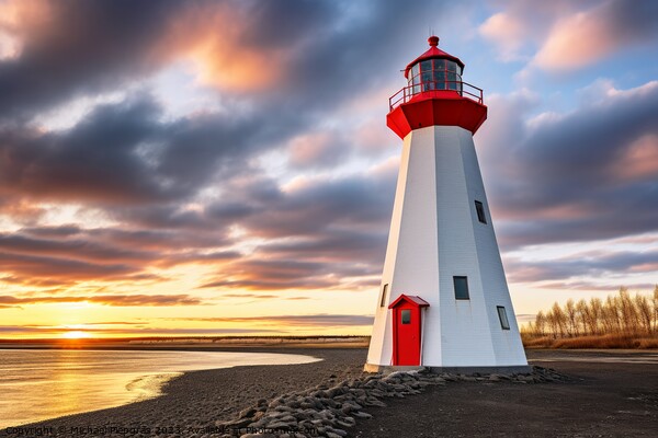 A beautiful shot of a lighthouse on a coastline. Picture Board by Michael Piepgras