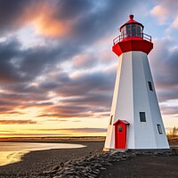 Buy canvas prints of A beautiful shot of a lighthouse on a coastline. by Michael Piepgras