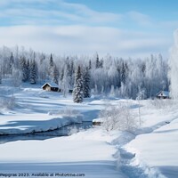 Buy canvas prints of A nordic landscape in winter. by Michael Piepgras