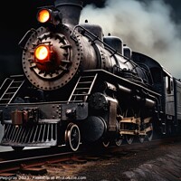 Buy canvas prints of An old steam locomotive with lots of steam and smoke. by Michael Piepgras