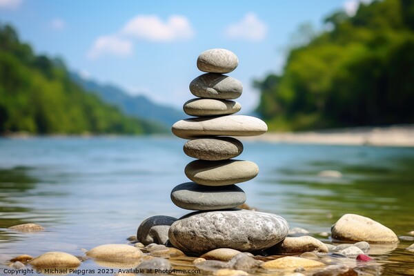 Balance of nature represented with stones and water. Picture Board by Michael Piepgras