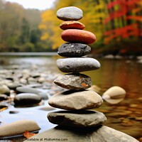 Buy canvas prints of Balance of nature represented with stones and water. by Michael Piepgras