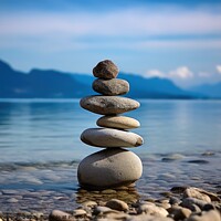Buy canvas prints of Balance of nature represented with stones and water. by Michael Piepgras