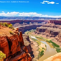 Buy canvas prints of Stunning view into a landscape looking like the Grand Canyon. by Michael Piepgras