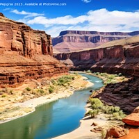Buy canvas prints of Stunning view into a landscape looking like the Grand Canyon. by Michael Piepgras
