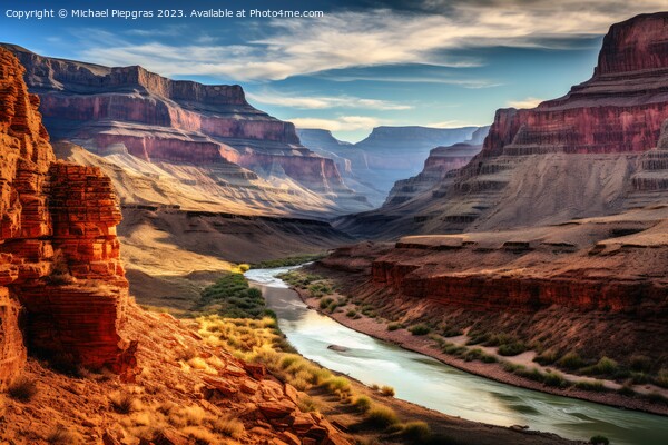 Stunning view into a landscape looking like the Grand Canyon. Picture Board by Michael Piepgras