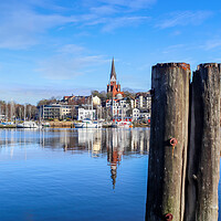 Buy canvas prints of Flensburg, Germany - 03 March 2023: View of the historic harbour by Michael Piepgras
