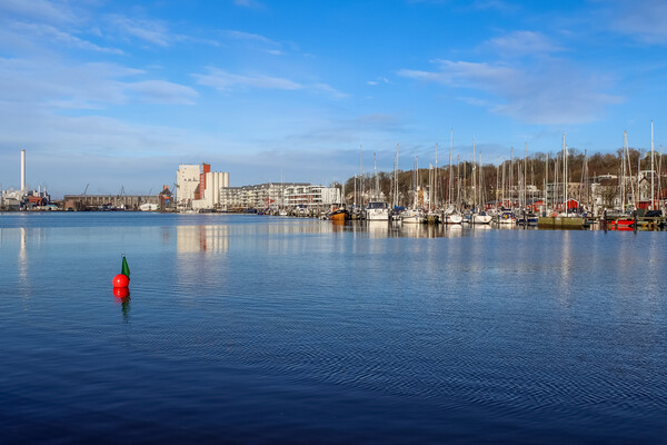 Flensburg, Germany - 03 March 2023: View of the historic harbour Picture Board by Michael Piepgras