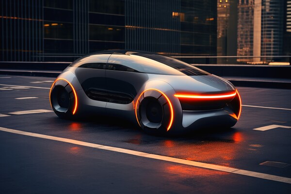 A futuristic electric car concept. Picture Board by Michael Piepgras