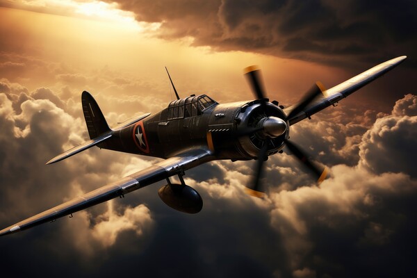 A second world war plane in the dramatic sky. Picture Board by Michael Piepgras