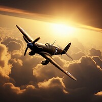 Buy canvas prints of A second world war plane in the dramatic sky. by Michael Piepgras