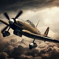Buy canvas prints of A second world war plane in the dramatic sky. by Michael Piepgras
