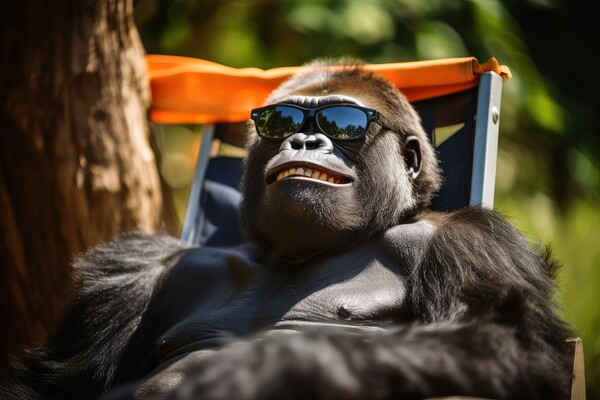 Gorilla chilling and having a good time. Picture Board by Michael Piepgras