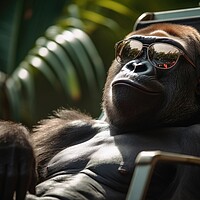 Buy canvas prints of Gorilla chilling and having a good time. by Michael Piepgras