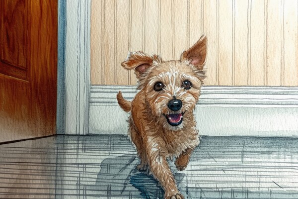 A beautiful watercolor painting of a cute dog. Picture Board by Michael Piepgras