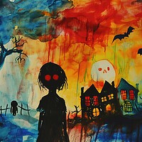 Buy canvas prints of A childs painting of its scaring dreams. by Michael Piepgras