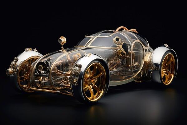 A beautiful steampunk sports car. Picture Board by Michael Piepgras