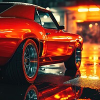 Buy canvas prints of A custom tuned muscle car in a spectacular light. by Michael Piepgras