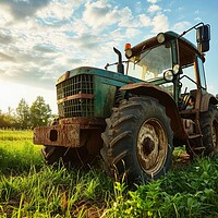 Buy canvas prints of A large tractor on a farm working on a field. by Michael Piepgras