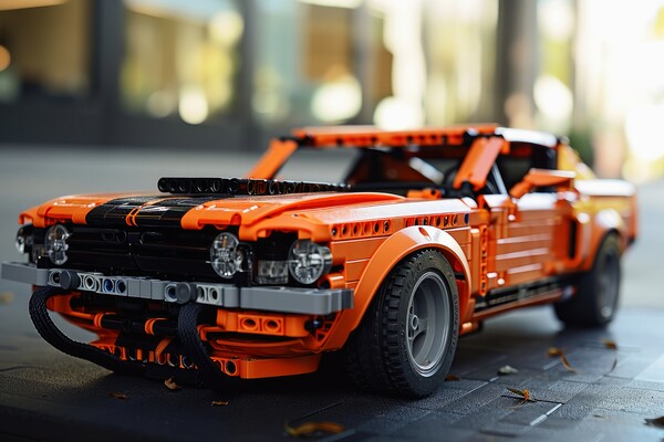 A muscle car assembled from building blocks. Picture Board by Michael Piepgras