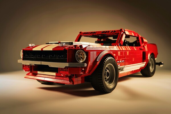 A muscle car assembled from building blocks. Picture Board by Michael Piepgras